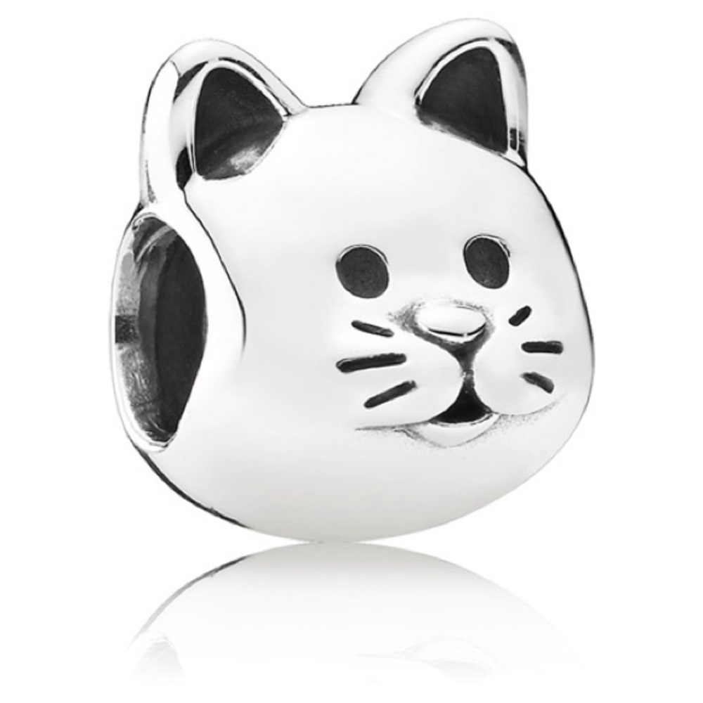 Genuine Retired Pandora Sterling Silver Curious Cat Animal Charm - 791706